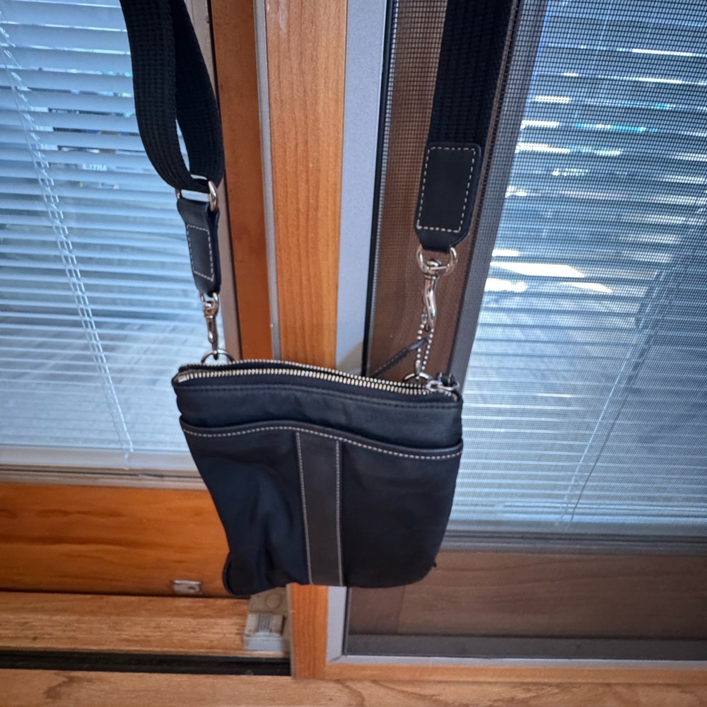 Black Coach Messenger Bag with Adjustable Strap